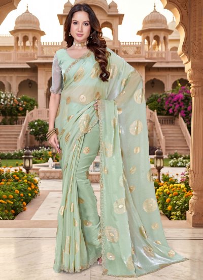 Topnotch Fandy Fancy Sea Green Classic Saree
