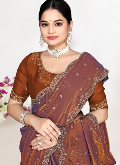 
                            Transcendent Fandy Zircon Brown Contemporary Saree