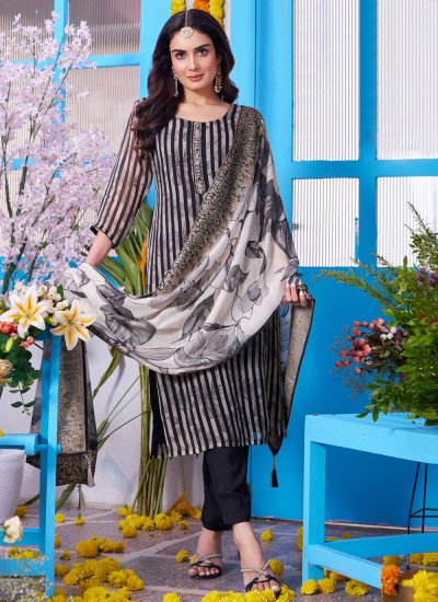 Unique Embroidered Black Salwar Suit 