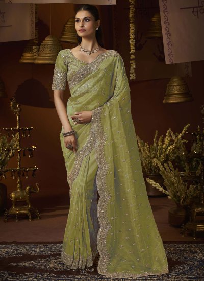 Unique Tissue Green Classic Saree