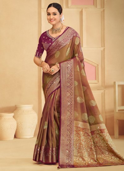 Urbane Brown Classic Saree