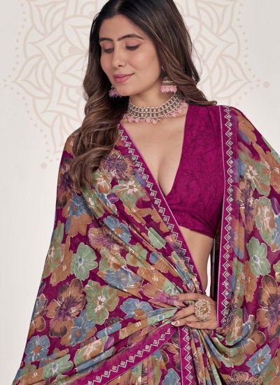
                            Urbane Georgette Multi Colour Trendy Saree