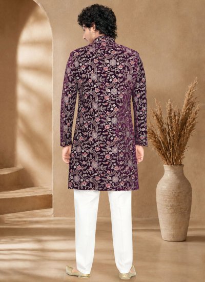 
                            Velvet Wine Indo Western