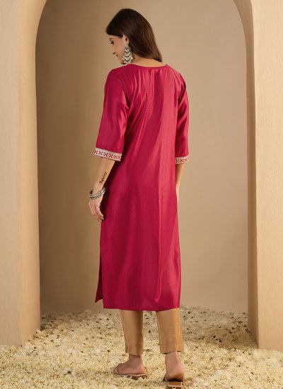 
                            Versatile Pink Festival Casual Kurti