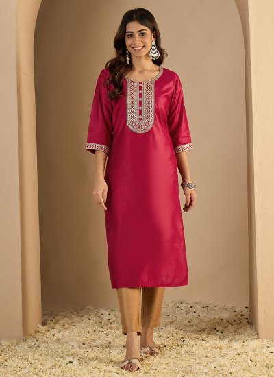 Versatile Pink Festival Casual Kurti