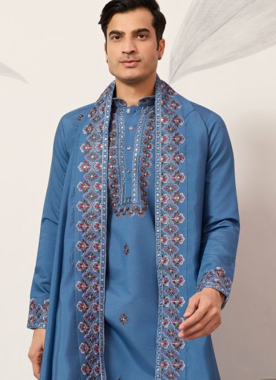 
                            Viscose Blue Kurta