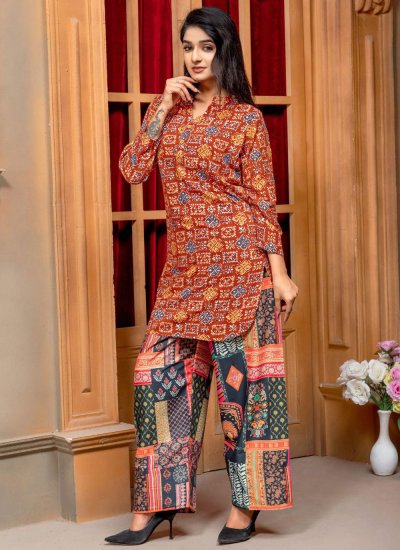 
                            Viscose Printed Rust Designer Kurti