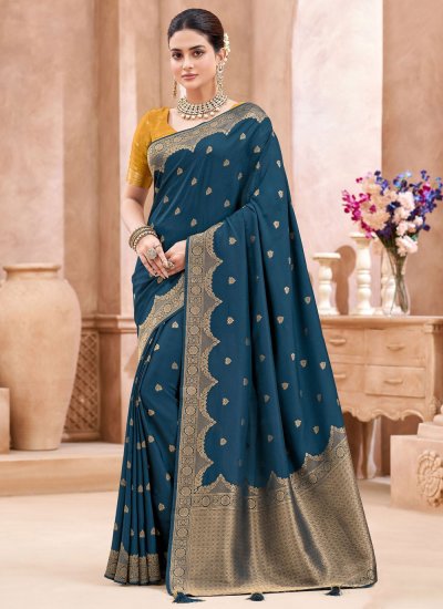slim fit dress slacks Indian Wedding Dress in Blue Lehenga Gown Dupatta Style – Nameera by Farooq main image 0
