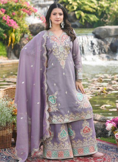 Vivacious Embroidered Palazzo Salwar Kameez