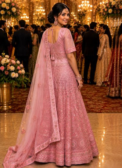 
                            Vivid Pink Designer Lehenga Choli