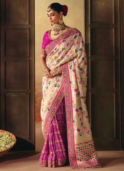 Vivid Pure Georgette Zardosi Work Saree