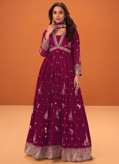Vivid Wine Chinon Designer Gown