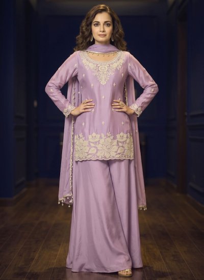 Voguish Chinon Beads Palazzo Salwar Kameez