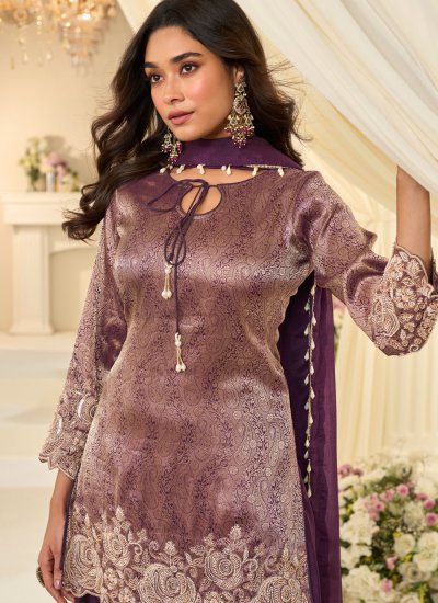 
                            Wine Beads Salwar Suit