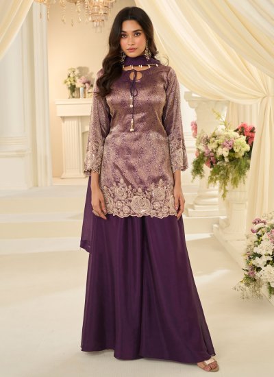 Wine Beads Salwar Suit