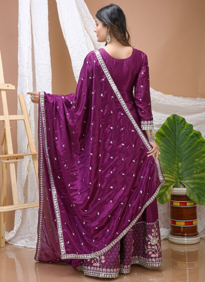 
                            Wine Chinon Salwar Kameez