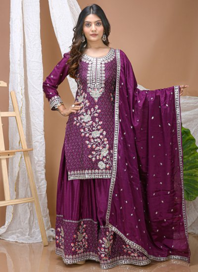 Wine Chinon Salwar Kameez
