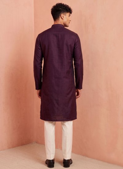 
                            Wine Color Kurta Pyjama
