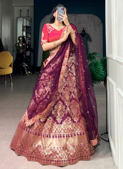 
                            Wine Sangeet Lehenga Choli
