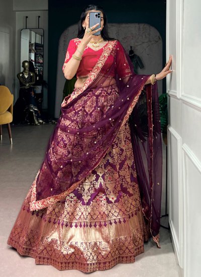 Wine Sangeet Lehenga Choli