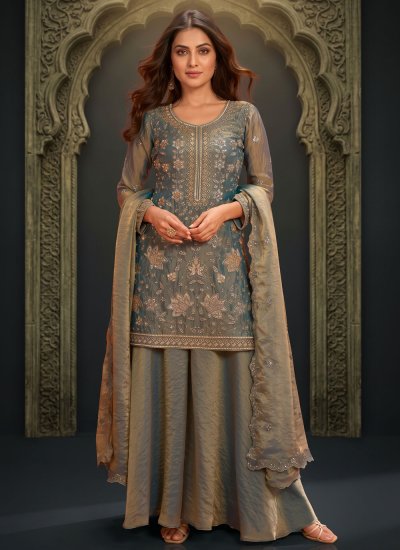 Winsome Aqua Blue Moss Salwar Kameez