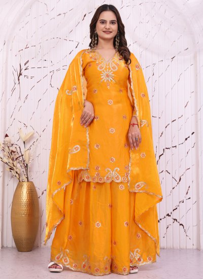 Yellow Party Fandy Trendy Salwar Kameez