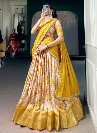 
                            Yellow Silk Festival Lehenga Choli