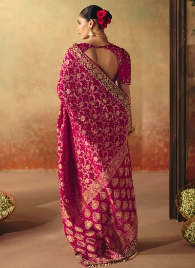 
                            Zesty Pink Festival Classic Saree