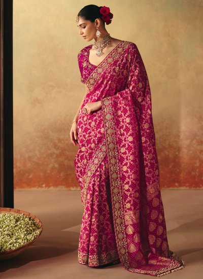 Zesty Pink Festival Classic Saree