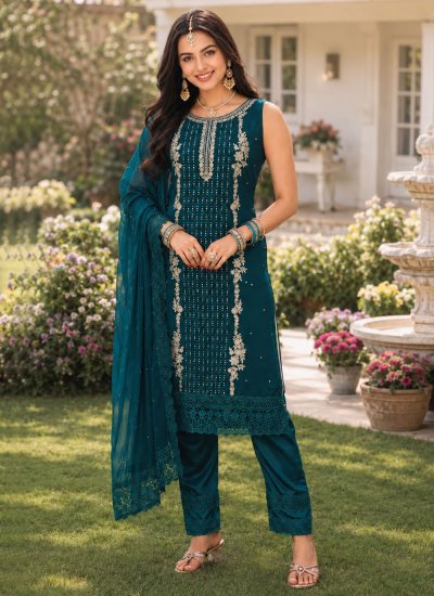 Zesty Teal Ceremonial Pant Style Suit